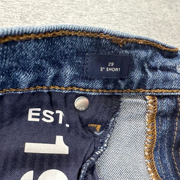 Gap Denim Cut-off Shorts WMNS SZ 29 Blue Medium Wash High Rise Frayed Hem 1969 - Picture 5 of 10